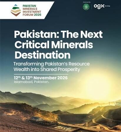 Pakistan Minerals Investment Forum 2026 Set for November 12-13 at Jinnah Convention Center, Islamabad; Global Investors and Experts to Attend